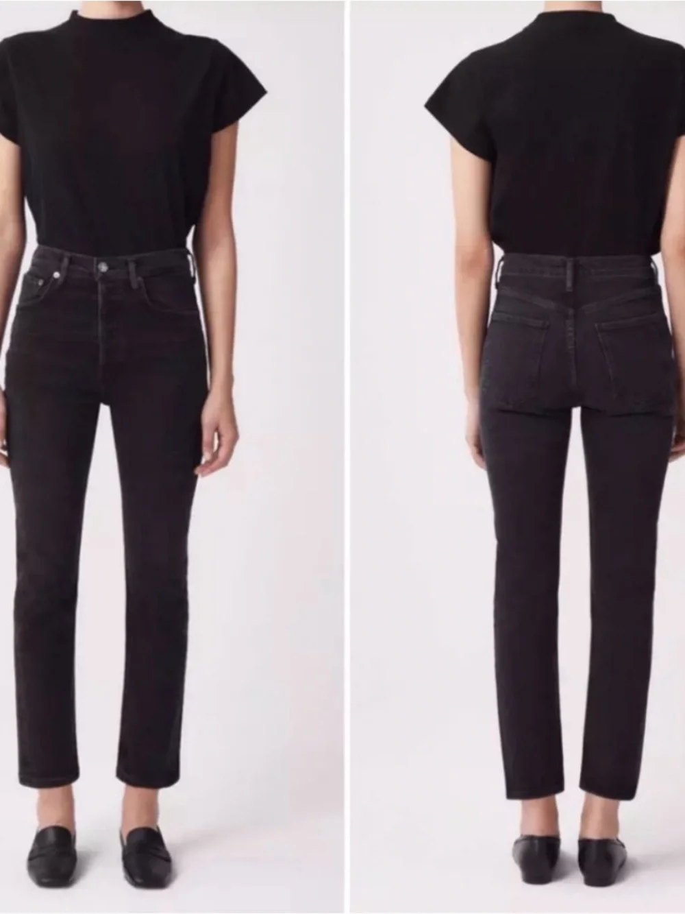 Agolde Riley Crop black jeans